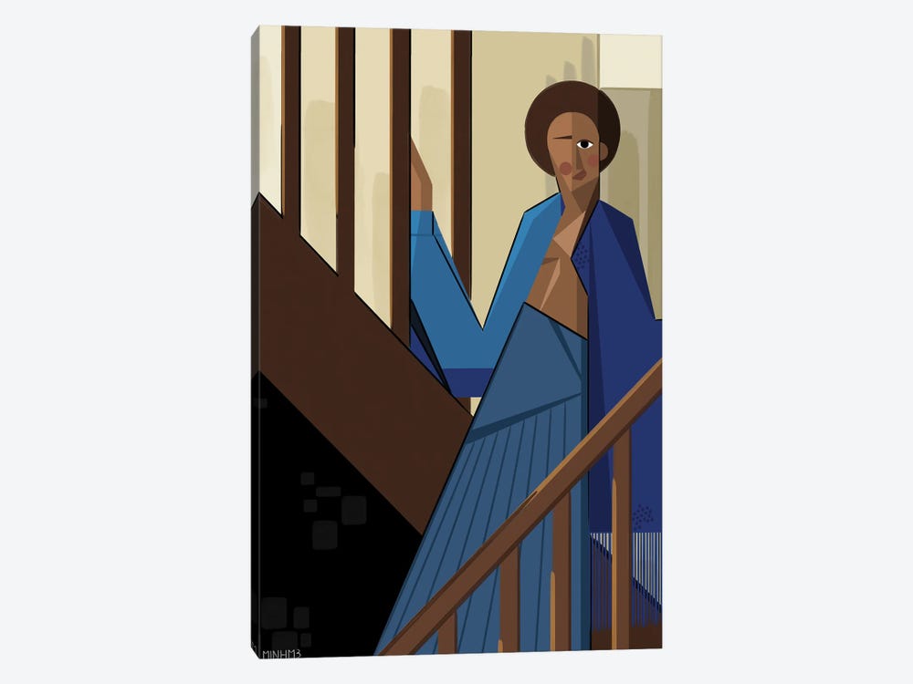 Woman Walking The Stairs by Le Minh 1-piece Canvas Artwork