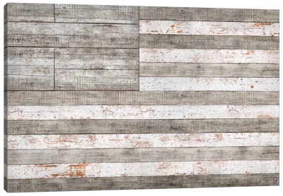 Stars & Stripes in White Canvas Art Print - American Flag Art