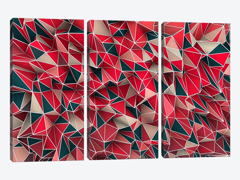 Kaos Red by Diego Tirigall 3-piece Art Print