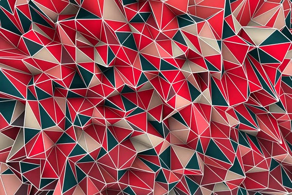 Geometric Patterns: Kaos Red by Diego Tirigall