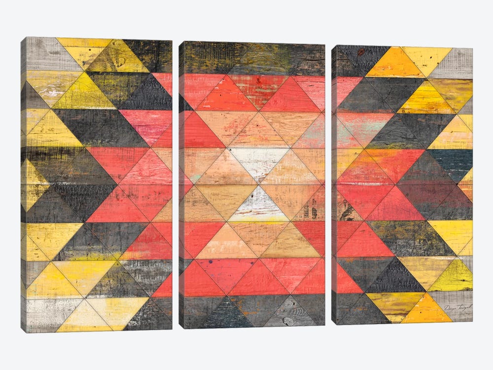 Reclaimed Triangle Pattern by Diego Tirigall 3-piece Canvas Art