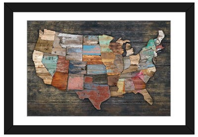 USA Map I Paper Art Print - Maps