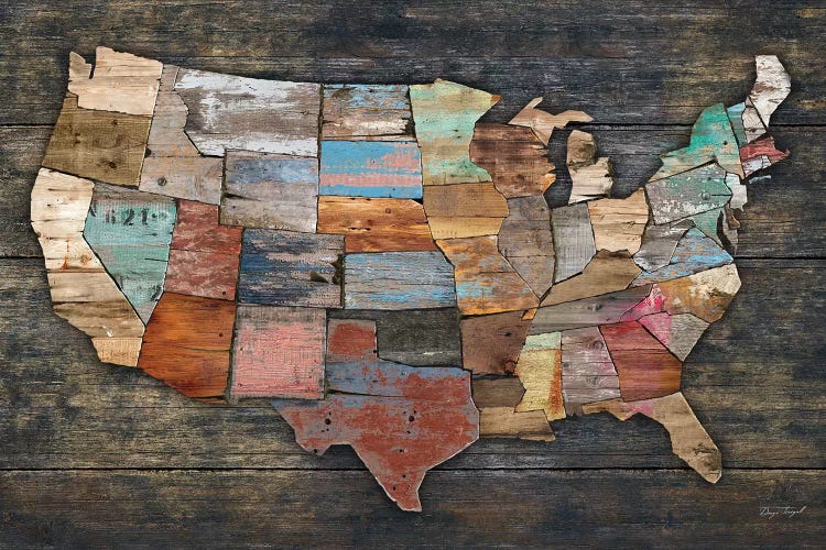 USA Map I by Diego Tirigall wall art