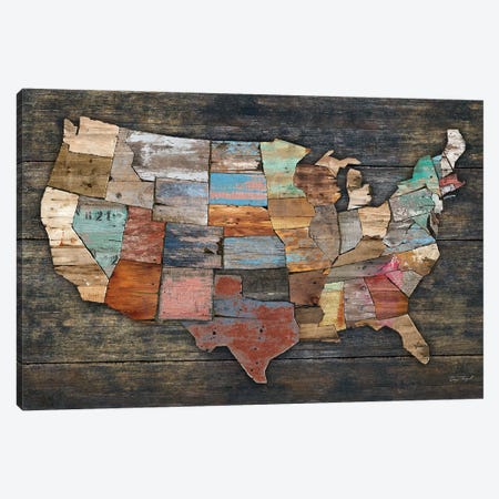 USA Map I Canvas Print #MXS128} by Diego Tirigall Canvas Art