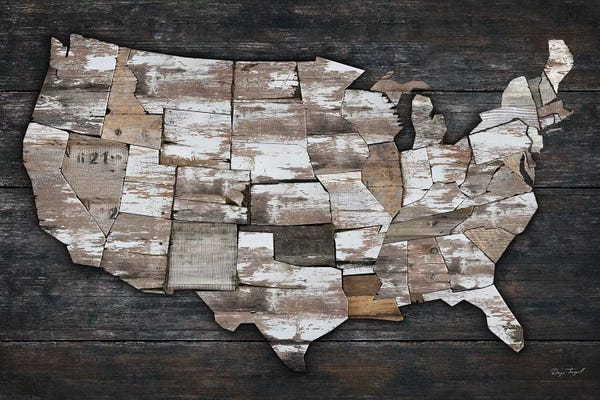 American Décor: USA Map II by Diego Tirigall