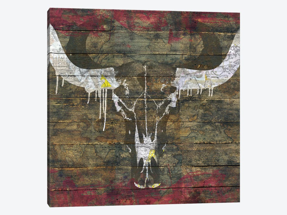 Two Sides (Cow Skull) by Diego Tirigall 1-piece Canvas Artwork