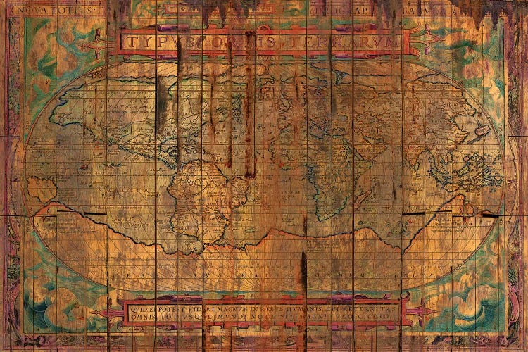 Distressed Old Map by Diego Tirigall wall art