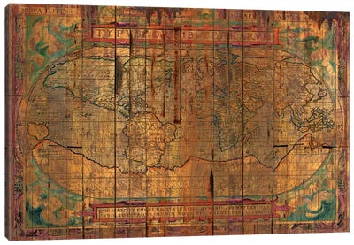Distressed Old Map Canvas Art Print - World Map Art