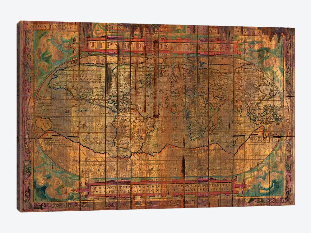 Distressed Old Map by Diego Tirigall 1-piece Canvas Print