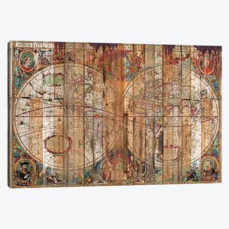 Reclaimed Wood Map Canvas Print #MXS148} by Diego Tirigall Canvas Artwork