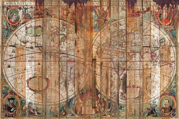 Antiques & Collectibles: Reclaimed Wood Map by Diego Tirigall