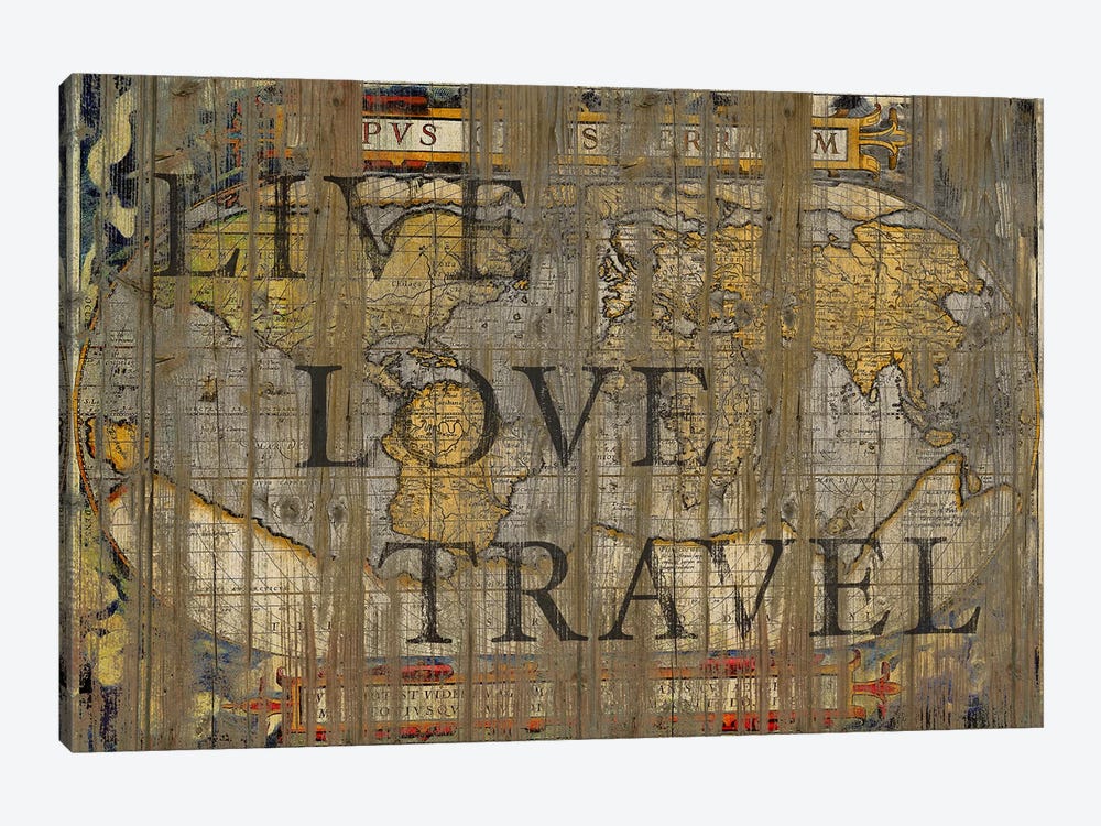 Live Love Travel by Diego Tirigall 1-piece Canvas Art Print