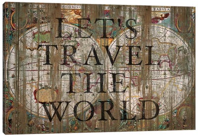 Let's Travel The World Canvas Art Print - Diego Tirigall