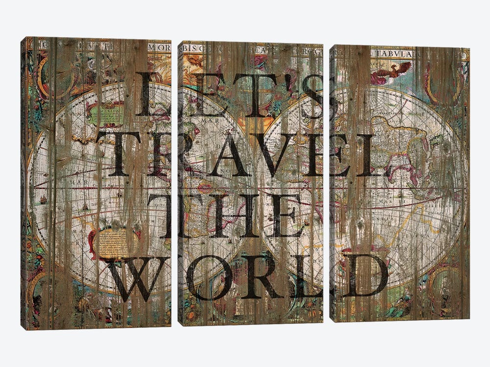 Let's Travel The World by Diego Tirigall 3-piece Art Print
