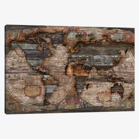 Reclaimed Map Canvas Print #MXS172} by Diego Tirigall Art Print