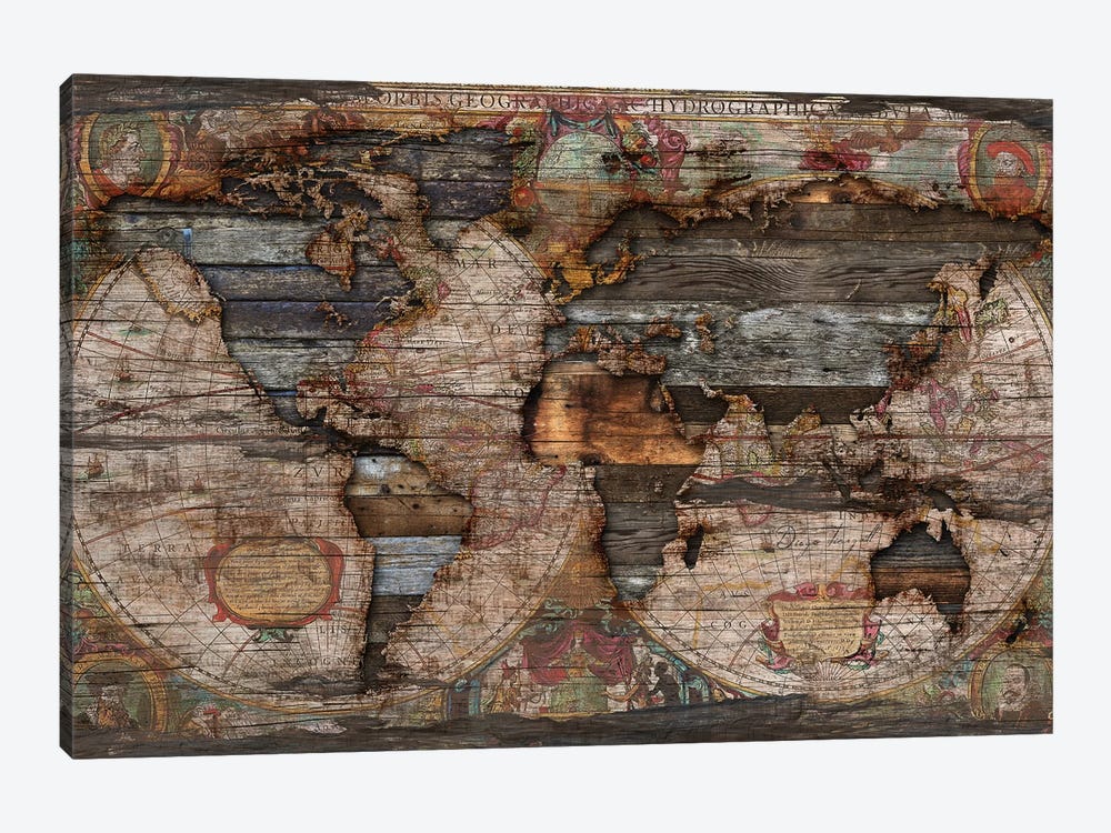 Reclaimed Map by Diego Tirigall 1-piece Canvas Print