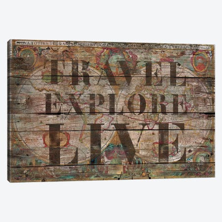 Travel Explore Live (Old Map) Canvas Print #MXS177} by Diego Tirigall Canvas Wall Art
