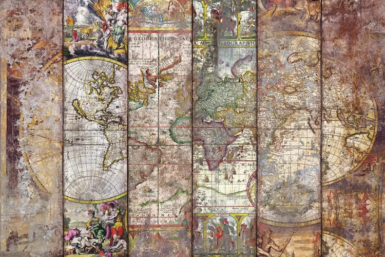 Old Times (World Map) I by Diego Tirigall wall art