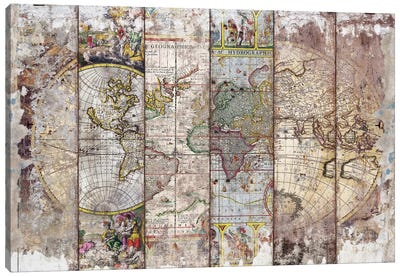 Old Times (World Map) II Canvas Art Print - World Map Art