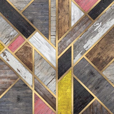 Rustic Scandinavian Design Colorful Square by Diego Tirigall canvas print