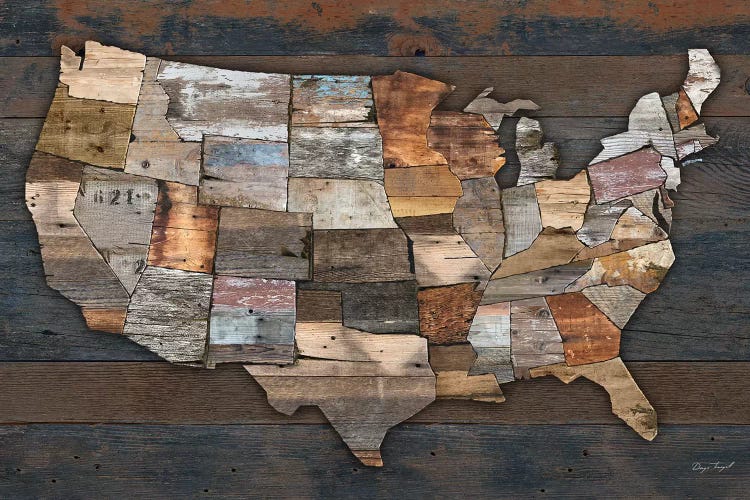 USA States Map II by Diego Tirigall wall art