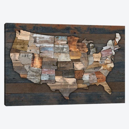 USA States Map II Canvas Print #MXS208} by Diego Tirigall Canvas Art Print
