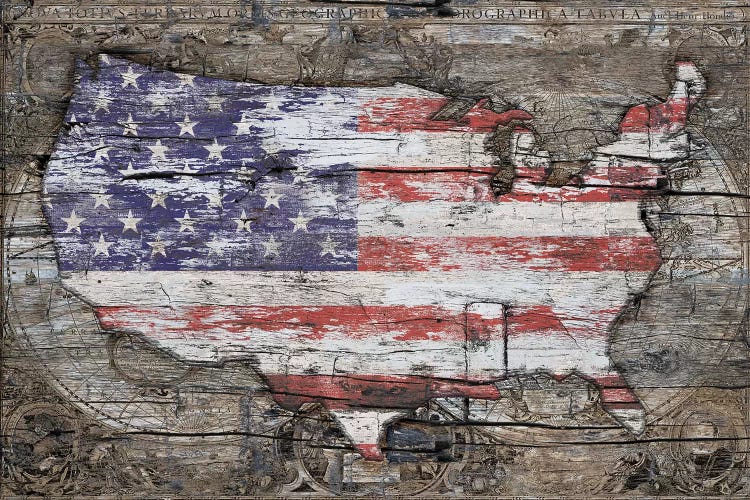 USA Map I Carry Your Heart With Me by Diego Tirigall wall art