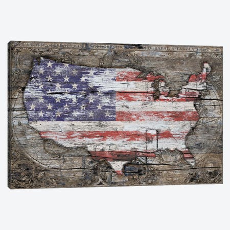 USA Map I Carry Your Heart With Me Canvas Print #MXS223} by Diego Tirigall Canvas Art Print