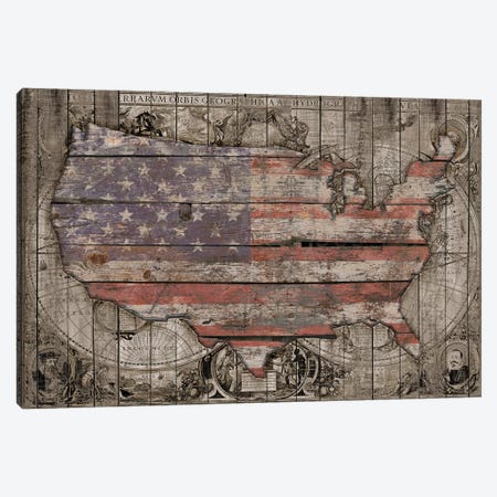 USA Map Old Times Canvas Print #MXS227} by Diego Tirigall Canvas Artwork