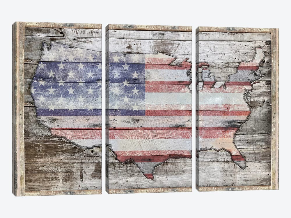 USA Map Redemption by Diego Tirigall 3-piece Canvas Wall Art