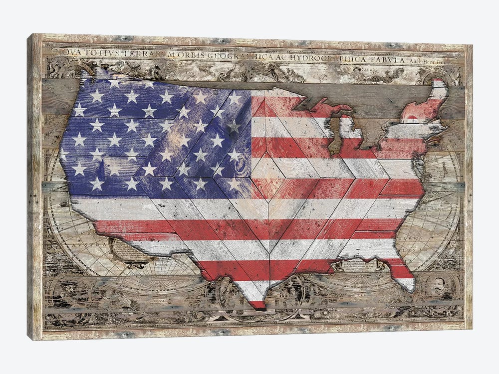 USA Map Union by Diego Tirigall 1-piece Canvas Art Print