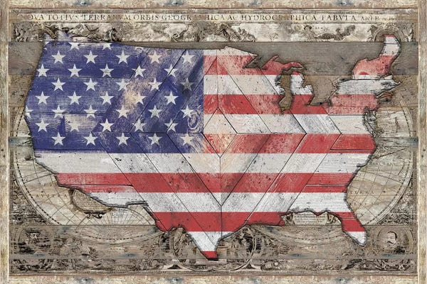 American Décor: USA Map Union by Diego Tirigall