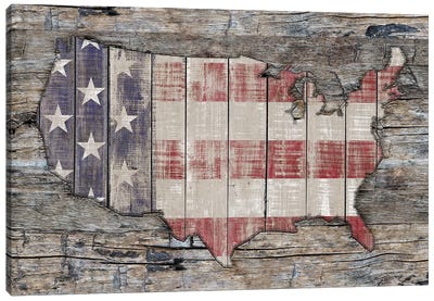 USA Map Unity And Hope Canvas Art Print - American Flag Art