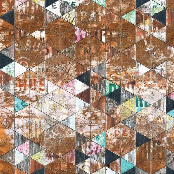 Diego Tirigall: Distressed Retro Sign Pattern - Square by Diego Tirigall