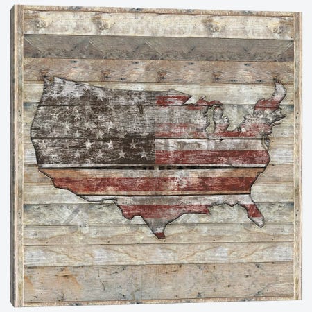 USA Map Fight - Square Canvas Print #MXS238} by Diego Tirigall Canvas Art