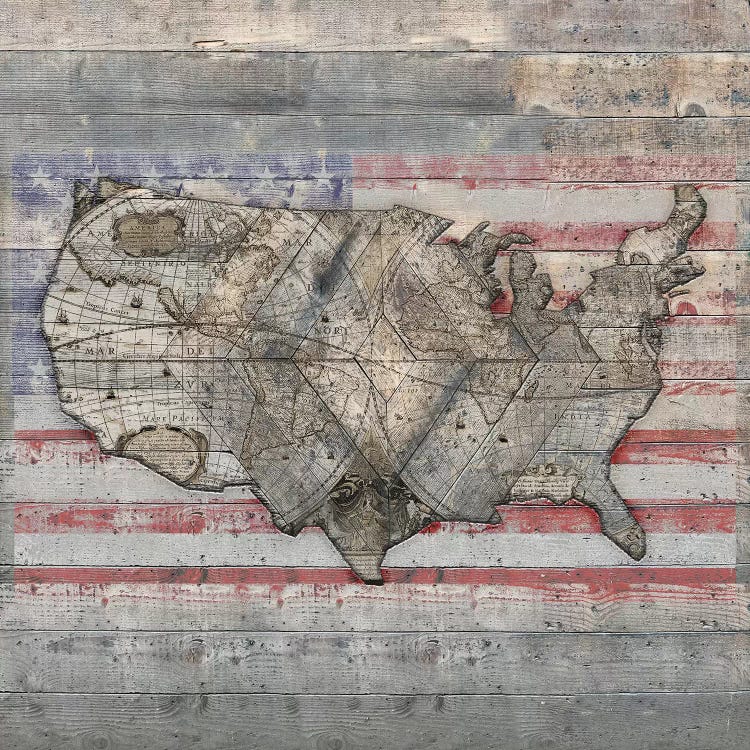 USA Map Forever - Square by Diego Tirigall wall art