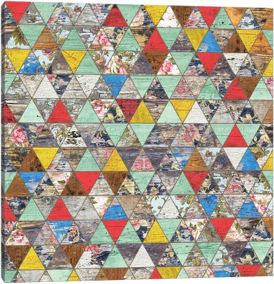 Rustic Geometry I - Square Canvas Art Print - Diego Tirigall