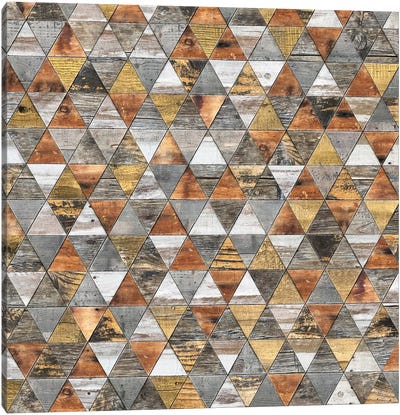Rustic Geometry III - Square Canvas Art Print - Diego Tirigall