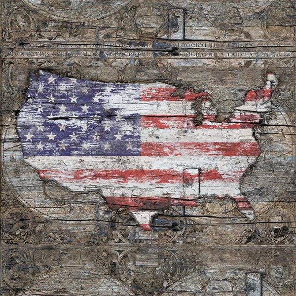 Exploration: USA Map I Carry Your Heart With Me - Square by Diego Tirigall