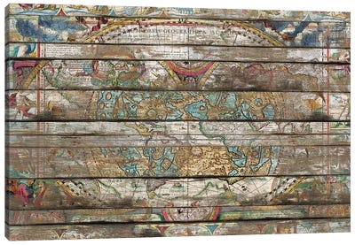 Hidden Worlds (Old Maps) Canvas Art Print - World Map Art