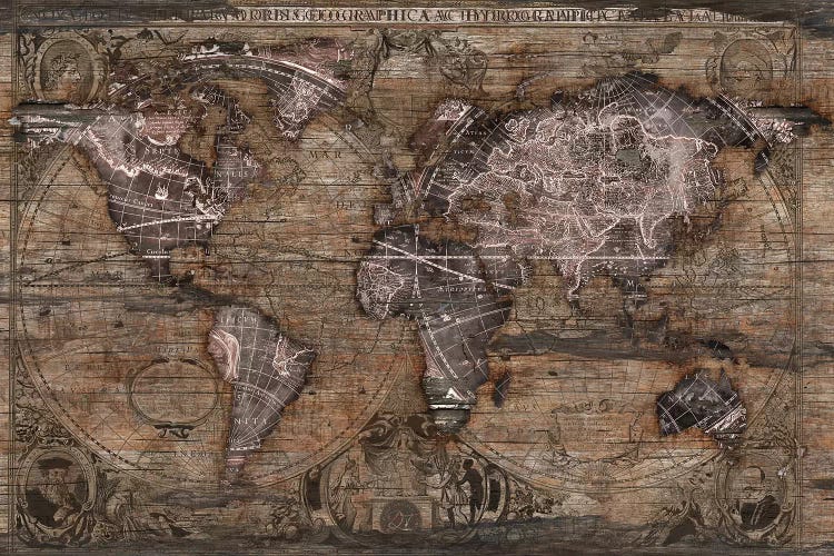 Vintage Art World Map