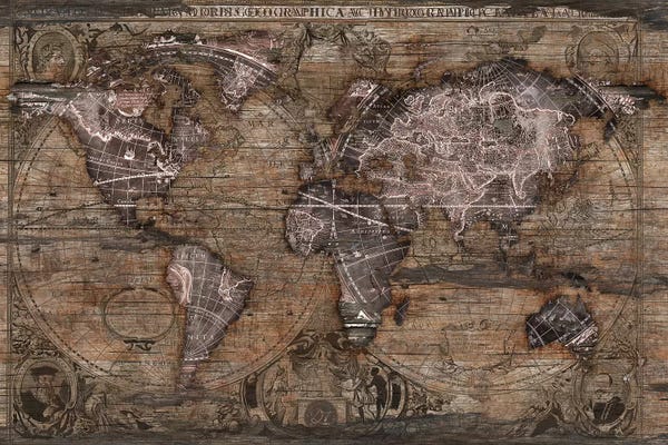 Maps: Vintage Art World Map by Diego Tirigall