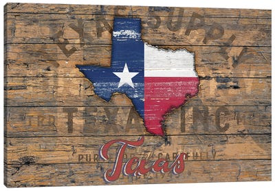 Rustic Morning In Texas State Canvas Art Print - Flags