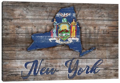 Rustic Morning In New York State Canvas Art Print - Flag Art