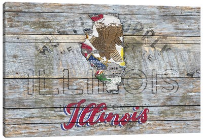 Rustic Morning In Illinois State Canvas Art Print - Flag Art