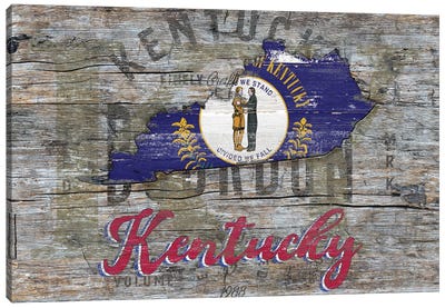 Rustic Morning In Kentucky State Canvas Art Print - Flag Art