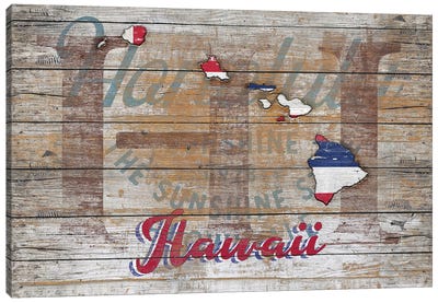 Rustic Morning In Hawaii State Canvas Art Print - U.S. State Flag Art