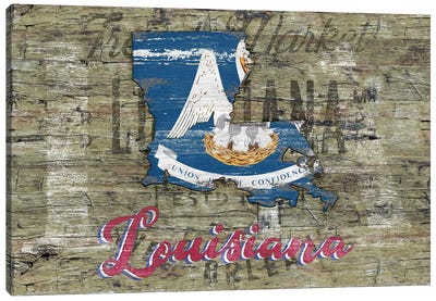 Rustic Morning In Louisiana State Canvas Art Print - Flag Art