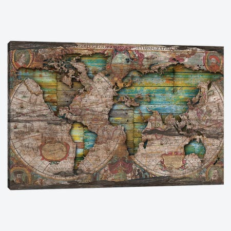 Shabby Chic Old Map In The Clouds Canvas Print #MXS291} by Diego Tirigall Canvas Art