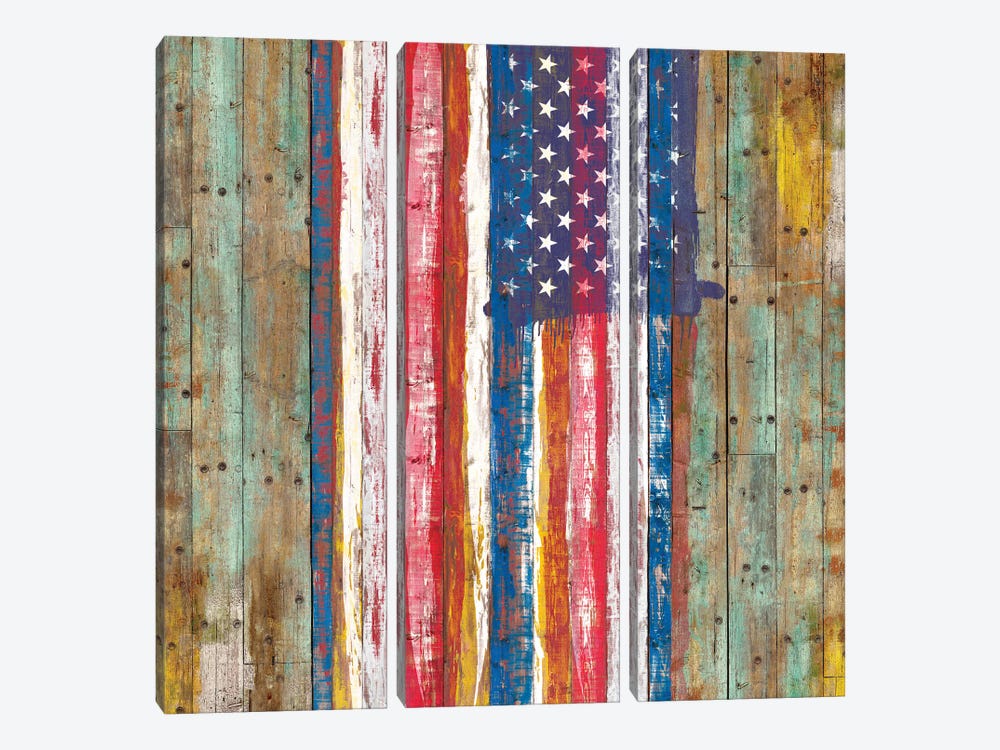Nostalgic American Flag by Diego Tirigall 3-piece Art Print